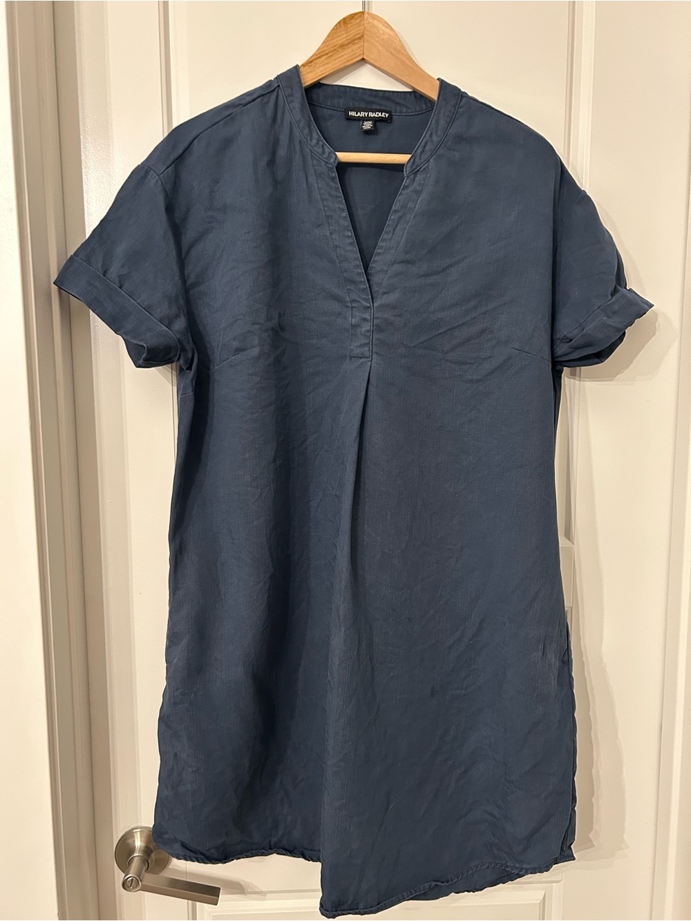 Hilary Radley Navy Short-Sleeve V-Neck Tunic Dress